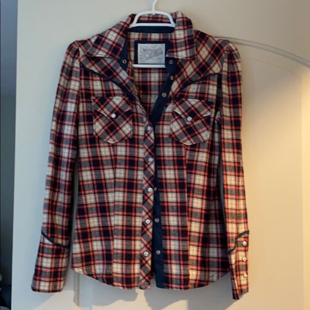 Plaid Button Down Top - image 1